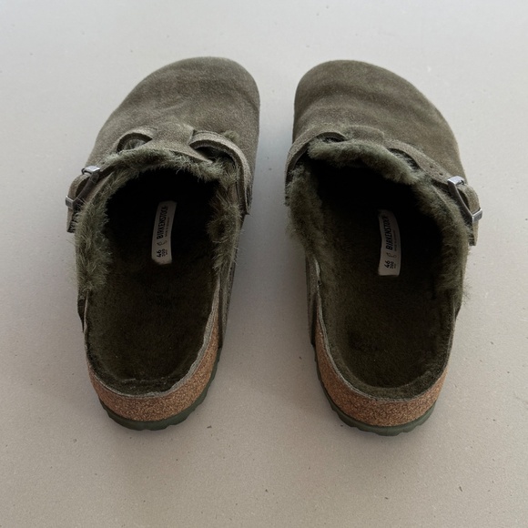 Birkenstock - Boston Shearling - Suede Leather - Thyme - US Men’s 13 - 46 - Picture 4 of 9
